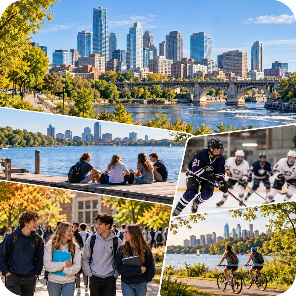 Panoráma regiónu Twin Cities v Minnesote